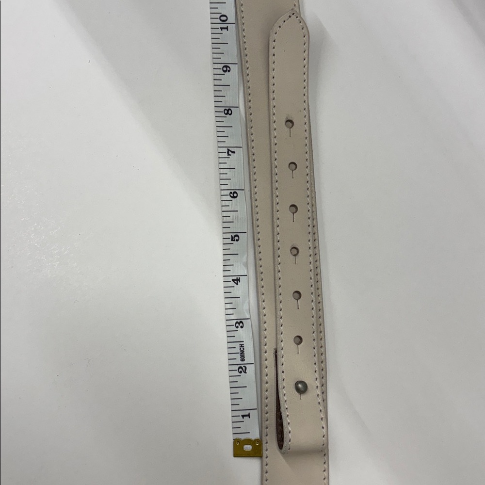 NWT Free People Cream Arlo Leather Hip Belt with Silver Buckle - Picture 9 of 11